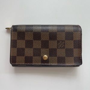 Louis Vuitton brown Damier Ebene Porte Monnaie Tresor wallet